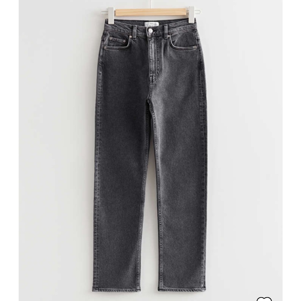 & other stories grey slim straight leg jeans size 26
